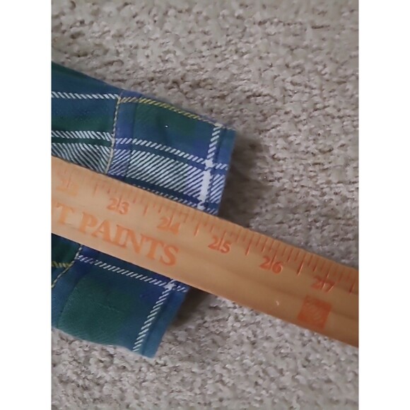Vtg Tommy Hilfiger Flannel Shirt Mens XL Green Blue Plaid Heavyweight Preppy Y2K - Picture 10 of 12